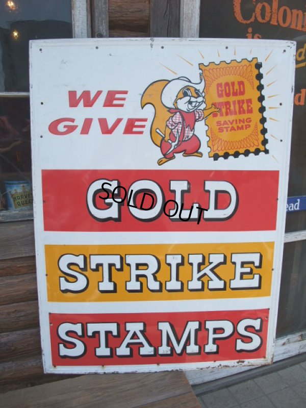画像1: Vintage GOLD STRIKE STAMPS Sign (AC-412)