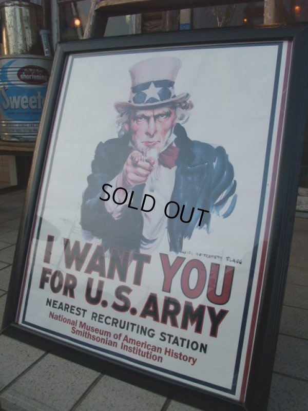 画像1: Vintage Uncle Sam Poster w/Frame (AC565) 