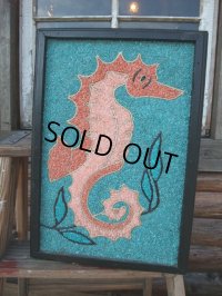 Vintage Sea Horse Art W/Frame Wall Decor (AC598)