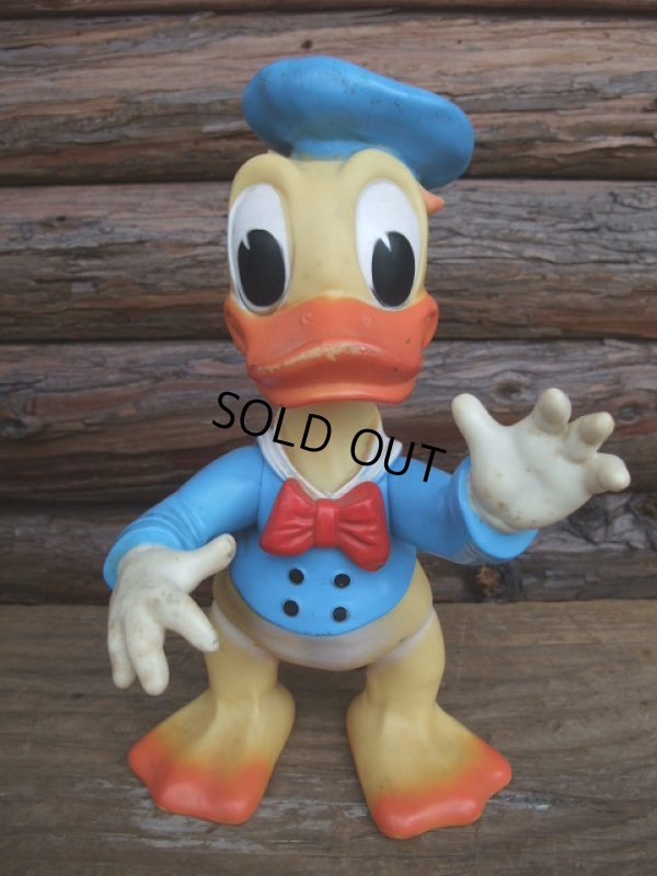 画像1: 70s Vintage Disney Donald Rubber Doll / Ledraplastic  (AC-745)