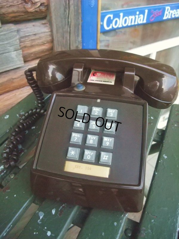 画像1: 70s Vintage Telephone / Brown (AC-822) 