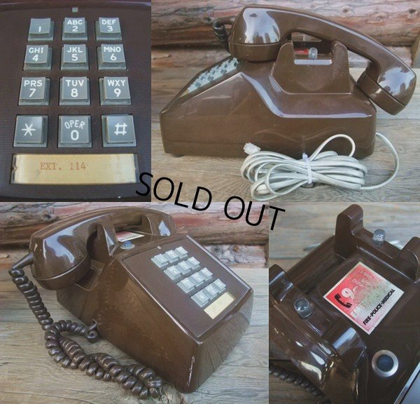 画像2: 70s Vintage Telephone / Brown (AC-822) 