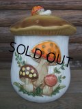 70s Vintage Canister / Mashroom #L (AC901)