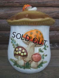 70s Vintage Canister / Mashroom #L (AC901)