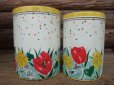 画像1: Vintage Canister 2pc Set  / Flower (AC1169) (1)