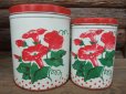 画像1: Vintage Canister 2pc Set  / Flower #B (AC-1170) (1)