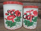 Vintage Canister 2pc Set  / Flower #B (AC-1170)