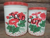 Vintage Canister 2pc Set  / Flower #B (AC-1170)