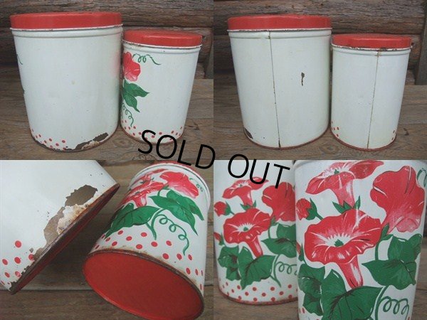 画像2: Vintage Canister 2pc Set  / Flower #B (AC-1170)