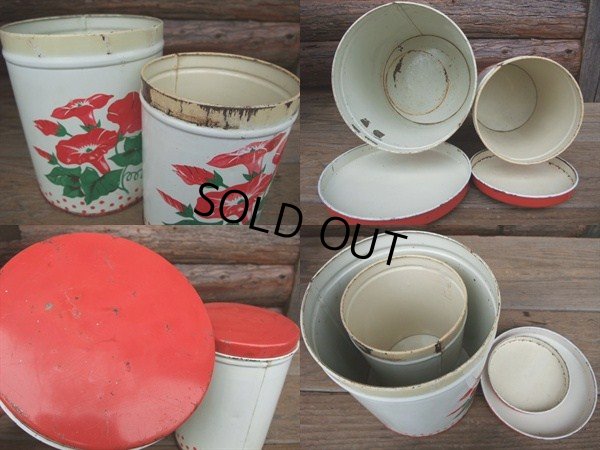 画像3: Vintage Canister 2pc Set  / Flower #B (AC-1170)