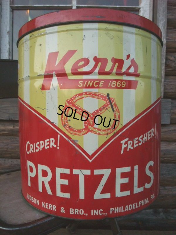 画像1: Vintage Kerr's Pretzel Tin Can (NK-143)