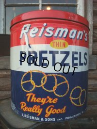 Vintage Reisman's Pretzel Tin Can (NK-145)