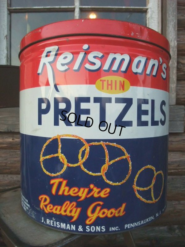 画像1: Vintage Reisman's Pretzel Tin Can (NK-145)