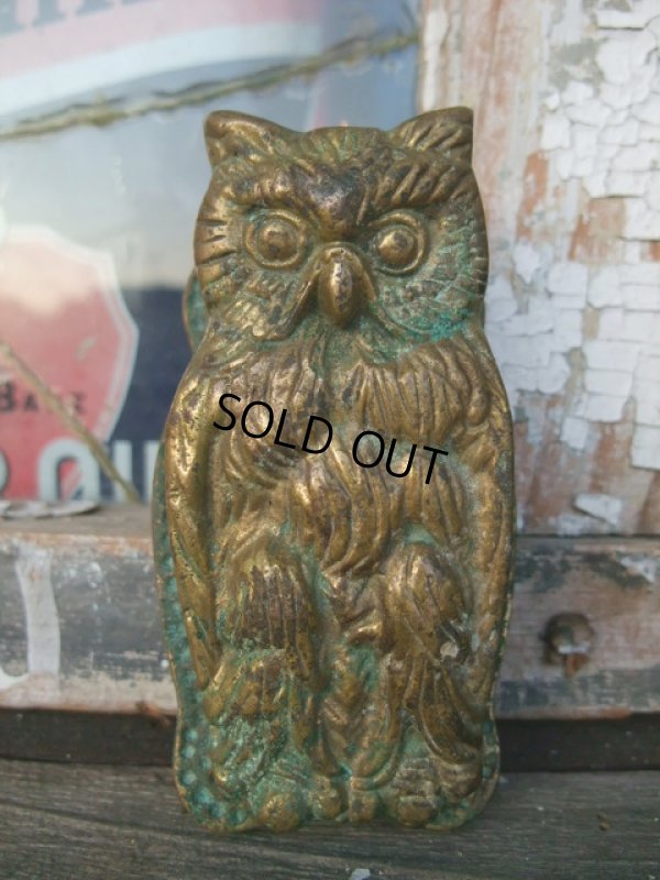 画像1: Vintage U.S.A. Owl Brass Clip (NR-301)