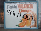 50s Vintage FRORIDA VALENCIA ORANGE Advertising Sign w/Frame (NR-309)