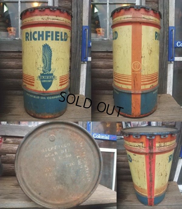 画像2: Vintage Drum RICHFIELD 115 lb Oil Can (NK-148)