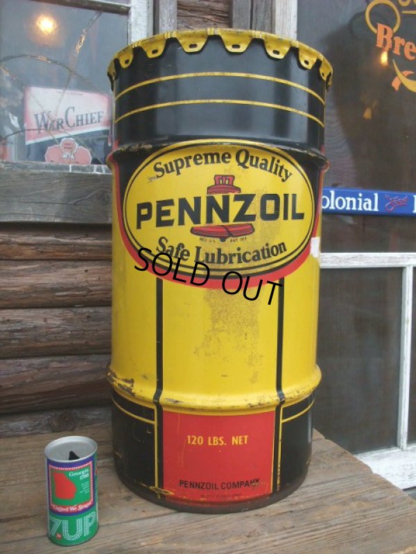 画像1: SALE / Vintage Drum Pennzoil 120 lb Oil Can (NK-147)