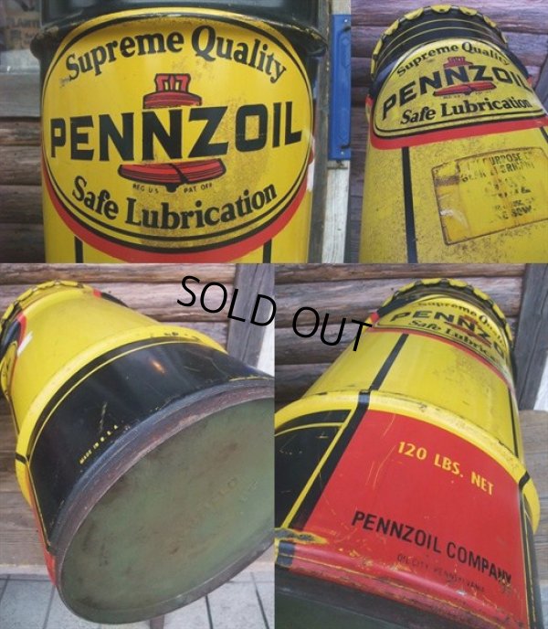 画像3: SALE / Vintage Drum Pennzoil 120 lb Oil Can (NK-147)