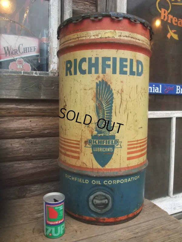 画像1: Vintage Drum RICHFIELD 115 lb Oil Can (NK-148)