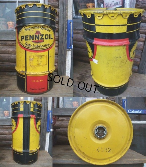 画像2: SALE / Vintage Drum Pennzoil 120 lb Oil Can (NK-147)