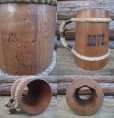 画像2: 80s Vintage Budweiser Bud Man Wooden Mug  (NK-252) (2)