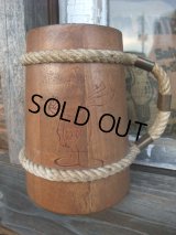80s Vintage Budweiser Bud Man Wooden Mug  (NK-252)