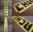 画像2: 30s40s Vintage Churchill Gas Station Porcelain Sign (NK468) (2)