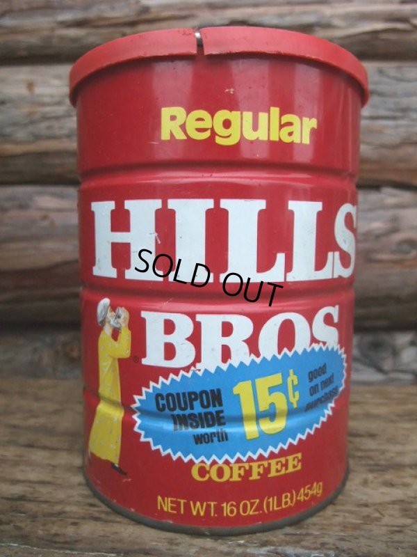 画像1: Vintage Hills Bros Coffee Tin Can #C (NK-387)