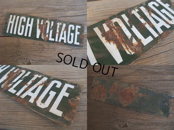 画像2: 40s Vintage High Voltage Porcelain Sign (NK-470)