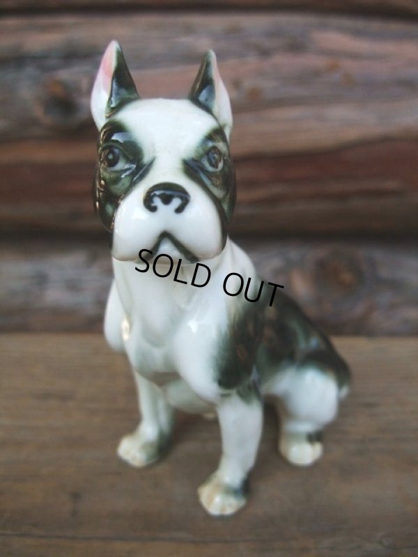 画像1: 60s Vintage Boston Terrier Ceramic Statue (NK-542)