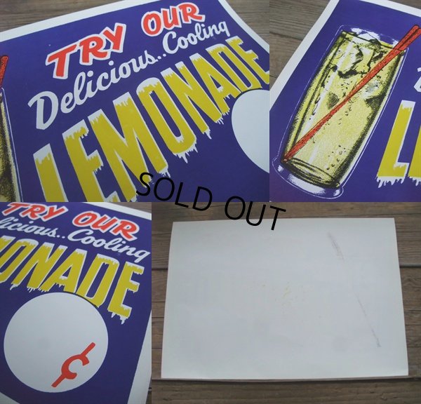 画像2: SALE!! Vintage LEMONADE AD Poster Sign (NK562) 