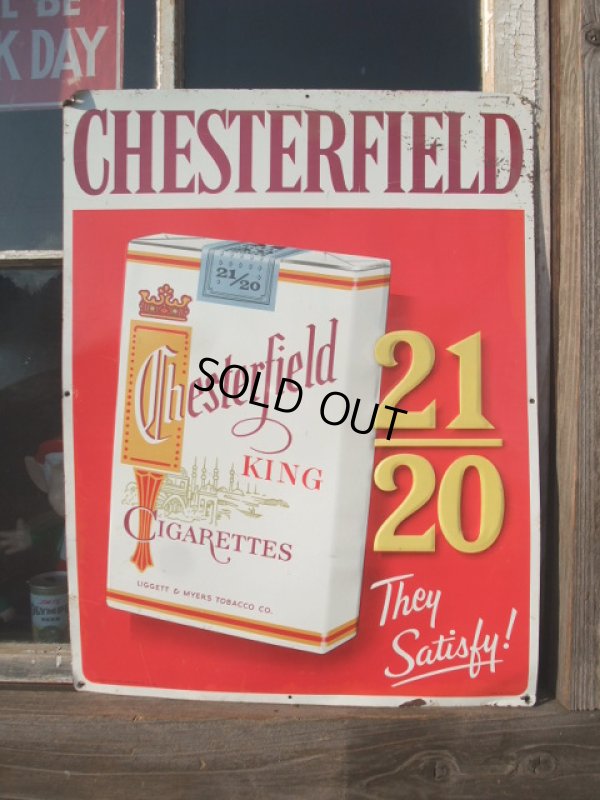 画像1: Vintage Store Sign / CHESTERFIELD CIGARETTS (NK594) 