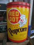 画像1: Vintage RED DOT Popcorn Tin Can (NK731) (1)