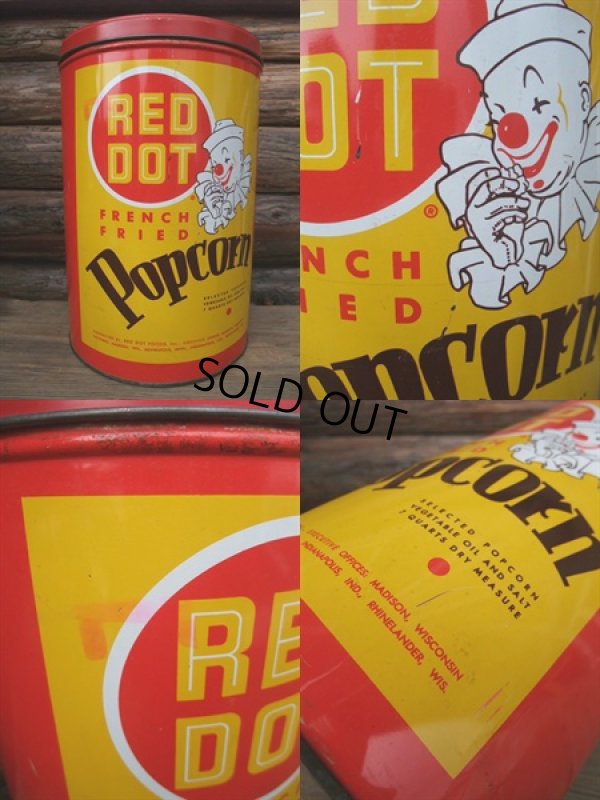 画像2: Vintage RED DOT Popcorn Tin Can (NK731)