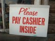 画像1: Vintage Metal Sign  / PAY CASHIER...　(NK787)  (1)