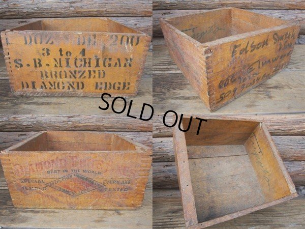 画像2: Vintage DIAMOND EDGE Wood Box (PJ082) 