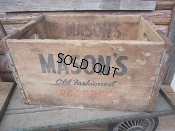 画像1: Vintage MASON'S ROOT BEER Wood Box (PJ089) 