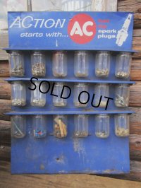 60sVintage AC Spark Plug Glass Storage Jars (PJ171)