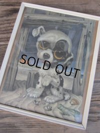 60s GIG Vintage Big Eyes Art Dog #004 (PJ256)