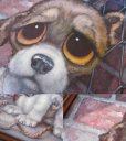 画像2: 60s GIG Vintage Big Eyes Art Dog #009 (PJ255) (2)
