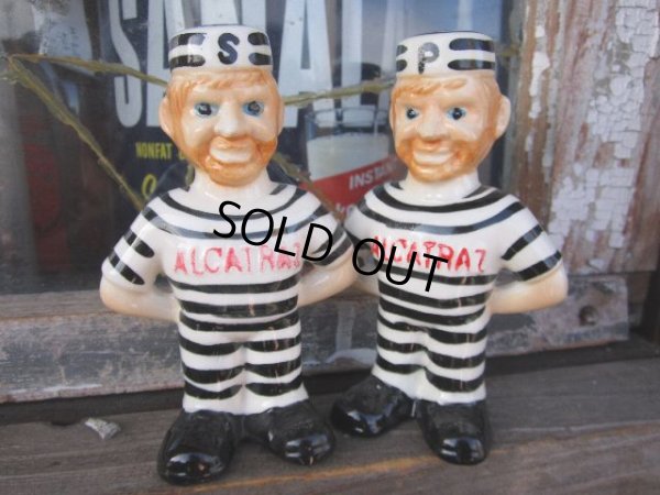 画像1: 60s Vintage Alcatraz Prisoner Ceramic S&P （PJ293) 