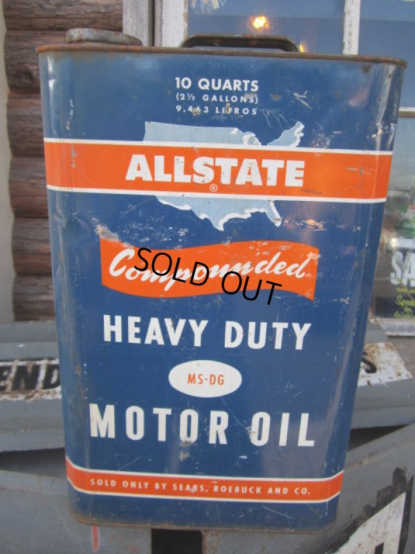 画像1: Vintage Sears ALL STATE 10Quarts Moter Oil Can (NR124)