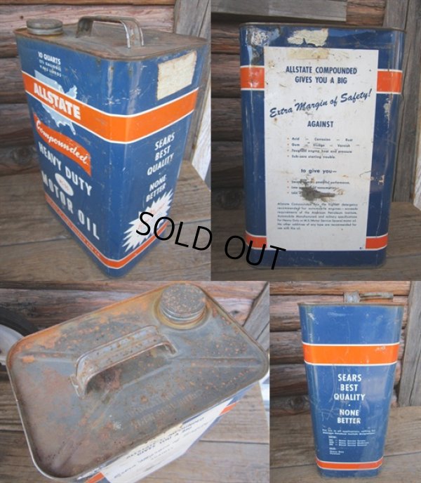 画像2: Vintage Sears ALL STATE 10Quarts Moter Oil Can (NR124)