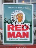 Vintage Red Man Chewing Tabacco Sign (PJ414) 