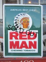 Vintage Red Man Chewing Tabacco Sign (PJ414) 