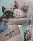 画像2: 60s Margaret Keane Vintage Big Eyes Art / little ones (PJ431)  (2)