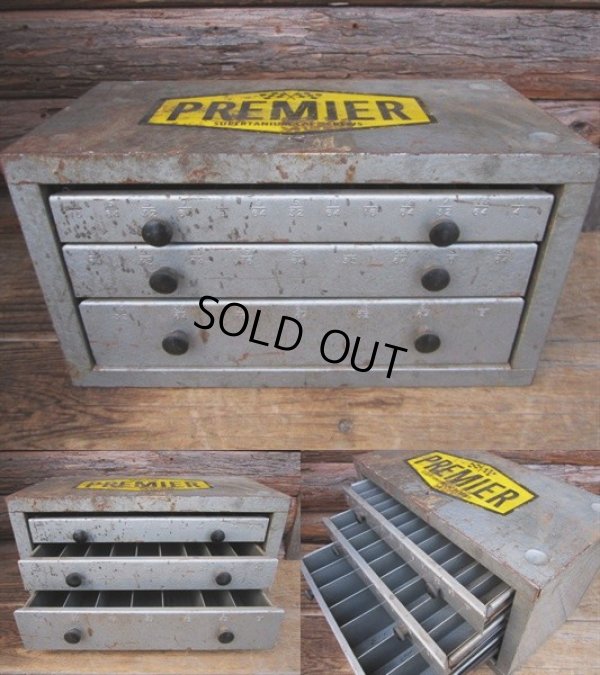 画像1: Vintage PREMIER 3 Drawer Tool Part Box (PJ455)