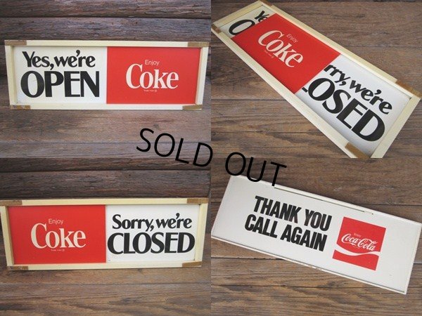 画像2: Vintage Coka Cola Sliding Open/Closed Sign (PJ482) 