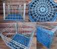 画像2: Vintage Meral Wire Milk Crate Blue (PJ484) (2)