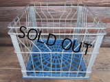 Vintage Meral Wire Milk Crate Blue (PJ484)